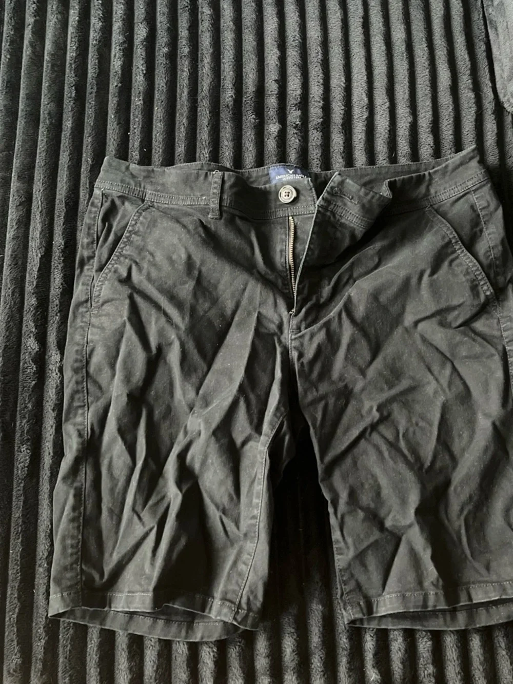 American Eagle Outfitters Black Flat-Front Casual Shorts